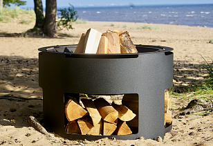 Уличный очаг Grey Stone Fuego Wood для сада и загородного дома Уличный очаг Grey Stone Fuego Wood, уличное оборудование