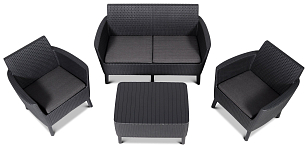 Лаунж зона Keter Salemo set серый для дачи Лаунж зона Keter Salemo set серый, садовая мебель