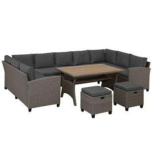 Комплект мебели из искусственного ротанга Lite Vatta Grey для дачи Комплект мебели из искусственного ротанга Lite Vatta Grey, садовая мебель