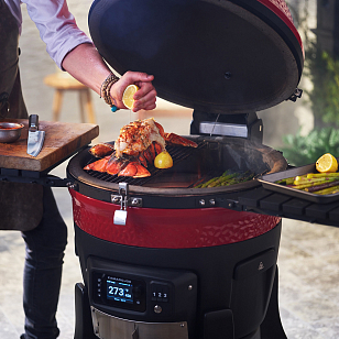 керамический гриль kamado joe konnected ii red для приготовления пищи Керамический гриль Kamado Joe Konnected II Red
