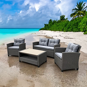 Комплект садовой мебели Lite Foxtrot Dark Grey для дачи Комплект садовой мебели Lite Foxtrot Dark Grey, садовая мебель