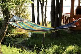 Гамак плетеный MEXICO синий для отдыха за городом Гамак плетеный MEXICO синий для хобби и пикника