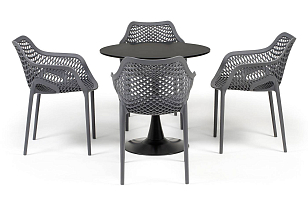 Обеденная группа 4SIS Беллини на 4 персоны, цвет темно-серый для дачи Обеденная группа 4SIS Беллини на 4 персоны, цвет темно-серый, садовая мебель