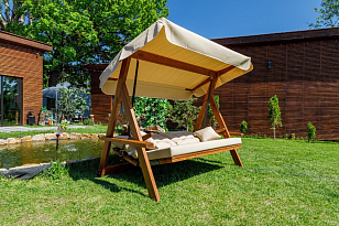 Качели трёхместные Lite Lyon с песочными подушками для дачи Качели трёхместные Lite Lyon с песочными подушками, садовая мебель
