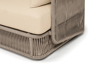 Диван 4SIS трехместный Альбано, светло-серый муар, роуп серый меланж, ткань Mossle светло-бежевая для дачи Диван 4SIS трехместный Альбано, светло-серый муар, роуп серый меланж, ткань Mossle светло-бежевая, садовая мебель