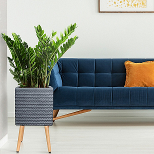 Кашпо Idealist Lite Таун Куб напольное с подставкой 37 Цвет: антрацит для сада и загородного дома Кашпо Idealist Lite Таун Куб напольное с подставкой 37 Цвет: антрацит, уличное оборудование