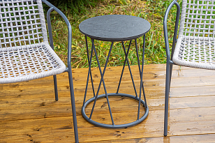 Кофейный комплект Тунис, цвет темно-серый для дачи Кофейный комплект Тунис, цвет темно-серый, садовая мебель