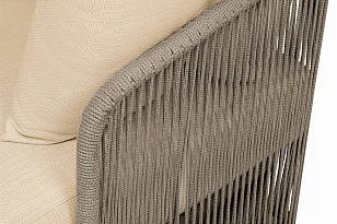 Диван 4SIS трехместный Альбано, светло-серый муар, роуп серый меланж, ткань Mossle светло-бежевая для дачи Диван 4SIS трехместный Альбано, светло-серый муар, роуп серый меланж, ткань Mossle светло-бежевая, садовая мебель