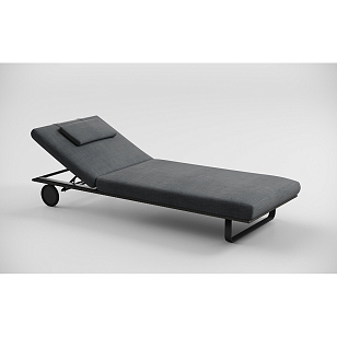 Шезлонг Gardenini Premium Hacienda S Карбон / Темно-серый для дачи Шезлонг Gardenini Premium Hacienda S Карбон / Темно-серый, садовая мебель