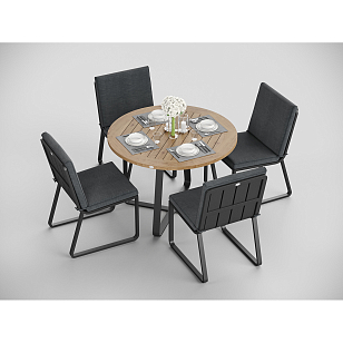 Обеденная зона Gardenini Premium Primavera Карбон / Темно-серый со стульями Voglie для дачи Обеденная зона Gardenini Premium Primavera Карбон / Темно-серый со стульями Voglie, садовая мебель