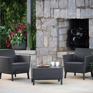 Лаунж зона Keter Salemo balcony set капучино для дачи Лаунж зона Keter Salemo balcony set капучино, садовая мебель