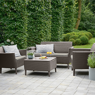 Лаунж зона Keter Salemo set капучино для дачи Лаунж зона Keter Salemo set капучино, садовая мебель