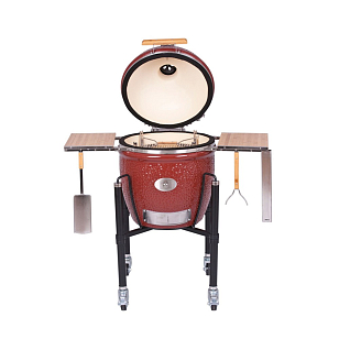 керамический гриль monolith le chef pro 2.0 red на ножках для приготовления пищи Керамический гриль Monolith Le Chef PRO 2.0 Red на ножках