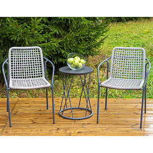 Кофейный комплект Тунис, цвет темно-серый для дачи Кофейный комплект Тунис, цвет темно-серый, садовая мебель