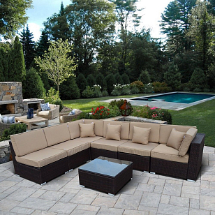 Комплект мебели из искусственного ротанга Lite Mia Brown Beige для дачи Комплект мебели из искусственного ротанга Lite Mia Brown Beige, садовая мебель