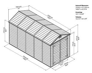 Сарай из поликарбоната Palram Skylight 6x12 Dark Grey для сада и загородного дома Сарай из поликарбоната Palram Skylight 6x12 Dark Grey, уличное оборудование