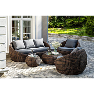 Диван трехместный 4SIS Барселона Цвет: коричневый для дачи Диван трехместный 4SIS Барселона Цвет: коричневый, садовая мебель