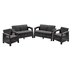 Лаунж зона Keter Corfu Rest графит для дачи Лаунж зона Keter Corfu Rest графит, садовая мебель