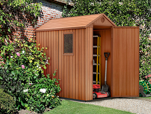 Пластиковый сарай Keter Darwin 4х6 коричневый для сада и загородного дома Пластиковый сарай Keter Darwin 4х6 коричневый, уличное оборудование