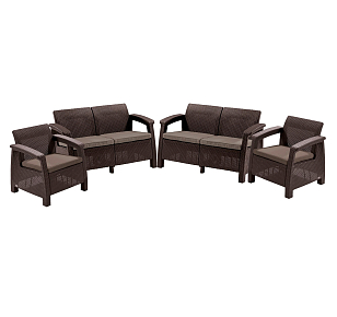 Лаунж зона Keter Corfu Rest коричневый для дачи Лаунж зона Keter Corfu Rest коричневый, садовая мебель