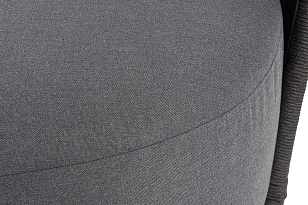 Диван 4SIS Монтелла 3-местный из роупа, каркас алюминий темно-серый (RAL7024) муар, роуп темно-серый круглый, ткань темно-серая 027 для дачи Диван 4SIS Монтелла 3-местный из роупа, каркас алюминий темно-серый (RAL7024) муар, роуп темно-серый круглый, ткань темно-серая 027, садовая мебель