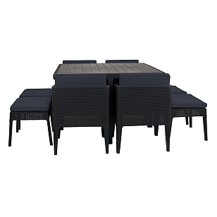 Обеденная группа Keter Columbia 9 set графит для дачи Обеденная группа Keter Columbia 9 set графит, садовая мебель