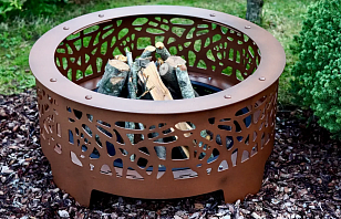 Уличный очаг Grey Stone Flamm Bubbles Rust для сада и загородного дома Уличный очаг Grey Stone Flamm Bubbles Rust, уличное оборудование