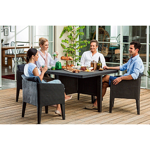 Обеденная группа Keter Columbia set графит для дачи Обеденная группа Keter Columbia set графит, садовая мебель