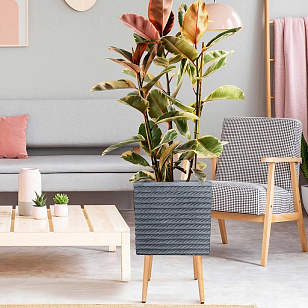 Кашпо Idealist Lite Таун Куб напольное с подставкой 37 Цвет: антрацит для сада и загородного дома Кашпо Idealist Lite Таун Куб напольное с подставкой 37 Цвет: антрацит, уличное оборудование