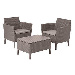 Лаунж зона Keter Salemo balcony set капучино для дачи Лаунж зона Keter Salemo balcony set капучино, садовая мебель