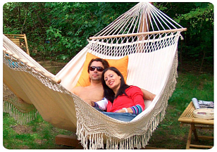 Гамак двухместный Lite Tulip белый для отдыха за городом Гамак двухместный Lite Tulip белый для хобби и пикника