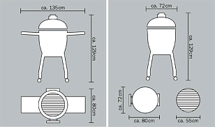 керамический гриль monolith le chef pro 2.0 black на ножках для приготовления пищи Керамический гриль Monolith Le Chef PRO 2.0 Black на ножках