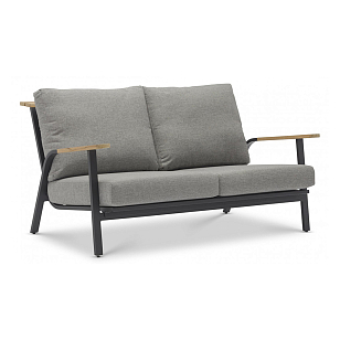 Диван двухместный с подушками Brafritid Malmo антрацит, серый для дачи Диван двухместный с подушками Brafritid Malmo антрацит, серый, садовая мебель