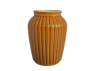 Ваза "Ребристая" Дымов Керамика 2 л Цвет: медовый для дачи Ваза "Ребристая" Дымов Керамика 2 л Цвет: медовый, товары для загородного дома