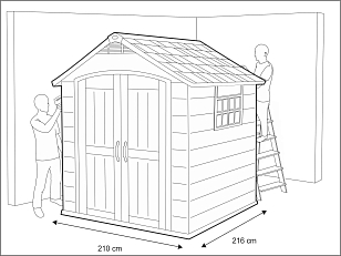 Пластиковый сарай Keter Premiere Shed 757 для сада и загородного дома Пластиковый сарай Keter Premiere Shed 757, уличное оборудование