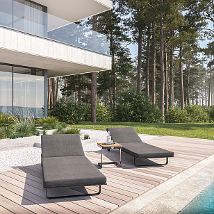 Шезлонг Gardenini Premium Hacienda Карбон / Темно-серый для дачи Шезлонг Gardenini Premium Hacienda Карбон / Темно-серый, садовая мебель