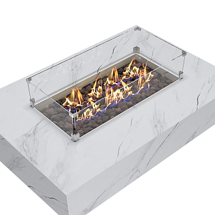 Стол-камин Kaminex Этна Белый для сада и загородного дома Стол-камин Kaminex Этна Белый, уличное оборудование