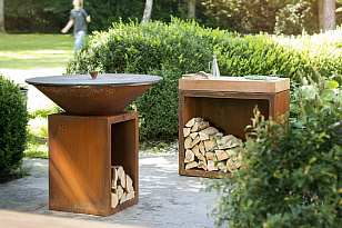 Разделочный столик с поленницей OFYR 135 для приготовления пищи Разделочный столик с поленницей OFYR 135 для сада