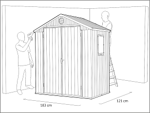 Пластиковый сарай Keter Darwin 6х4 коричневый для сада и загородного дома Пластиковый сарай Keter Darwin 6х4 коричневый, уличное оборудование