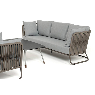 Лаунж-зона 4SIS Багамы, каркас бежево-серый, роуп серо-коричневый для дачи Лаунж-зона 4SIS Багамы, каркас бежево-серый, роуп серо-коричневый, садовая мебель