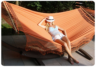 Гамак двухместный Lite Tulip оранжевый для отдыха за городом Гамак двухместный Lite Tulip оранжевый для хобби и пикника