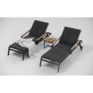 Шезлонг Gardenini Premium Sogno S Карбон / Темно-серый для дачи Шезлонг Gardenini Premium Sogno S Карбон / Темно-серый, садовая мебель