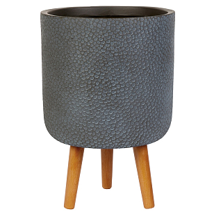 Кашпо Idealist Lite Урбан напольное круглое с подставкой D63 Цвет: антрацит для сада и загородного дома Кашпо Idealist Lite Урбан напольное круглое с подставкой D63 Цвет: антрацит, уличное оборудование