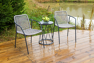 Кофейный комплект Тунис, цвет темно-серый для дачи Кофейный комплект Тунис, цвет темно-серый, садовая мебель