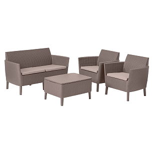 Лаунж зона Keter Salemo set капучино для дачи Лаунж зона Keter Salemo set капучино, садовая мебель