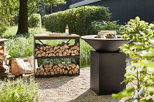 Поленница OFYR двойная черная для дачи Поленница OFYR двойная черная, товары для загородного дома