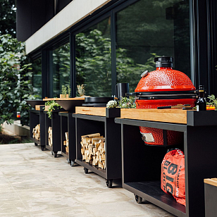 Стол OFYR Table PRO для Kamado Joe черный для приготовления пищи Стол OFYR Table PRO для Kamado Joe черный для сада