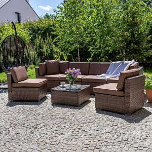 Комплект мебели из искусственного ротанга Lite Mia Brown для дачи Комплект мебели из искусственного ротанга Lite Mia Brown, садовая мебель