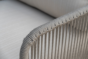 Лаунж-зона 4SIS Альбано 5-местная, 5-местная плетеная из роупа (веревки), каркас алюминиевый светло-серый, роуп серый меланж для дачи Лаунж-зона 4SIS Альбано 5-местная, 5-местная плетеная из роупа (веревки), каркас алюминиевый светло-серый, роуп серый меланж, садовая мебель