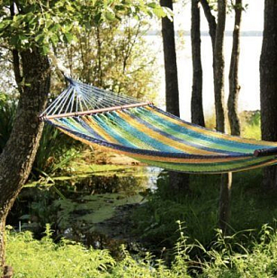 Гамак плетеный MEXICO синий для отдыха за городом Гамак плетеный MEXICO синий для хобби и пикника